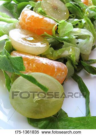 Grapes and mandarin salad View Large Photo Image Stock Photography - Grapes and mandarin salad. Fotosearch