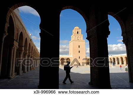 Great Mosque or Sidi Oqba Mosque, Kairouan, Tunisia View Large Photo Image Stock Photograph - Great Mosque or Sidi Oqba Mosque, Kairouan, Tunisia. Fotosearch