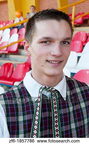 Great music traditional dress young singer portrait in costume in festival in village near Vilnius Lithuania Lithuanian View Large Photo Image Stock Photograph - Great music traditional dress young singer portrait in costume in festival in village near Vilnius Lithuania Lithuanian. Fotosearch