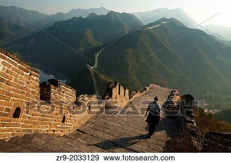 Great Wall of China at Huanghua Cheng (Yellow Flower) with Jintang Lake in background, Xishulyu, Jiuduhe Zhen, Huairou, China. View Large Photo Image Stock Photo - Great Wall of China at Huanghua Cheng (Yellow Flower) with Jintang Lake in background, Xishulyu, Jiuduhe Zhen, Huairou, China.. Fotosearch