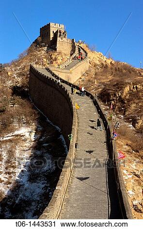 Stock Image - Great Wall of China in winter. Fotosearch