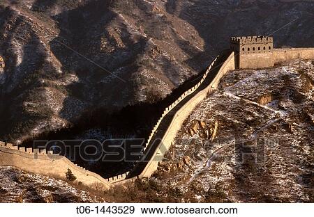 Great Wall of China in winter View Large Photo Image Stock Photo - Great Wall of China in winter. Fotosearch