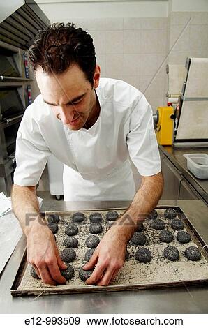Greece, Athens, restaurant Spondi, chef Arnaud Bignon 2* chef, baker making little bread loafes. View Large Photo Image Stock Photo - Greece, Athens, restaurant Spondi, chef Arnaud Bignon 2* chef, baker making little bread loafes.. Fotosearch