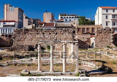 Greece, Central Greece Region, Athens, elevated view of the Roman Agora. View Large Photo Image Stock Image - Greece, Central Greece Region, Athens, elevated view of the Roman Agora.. Fotosearch