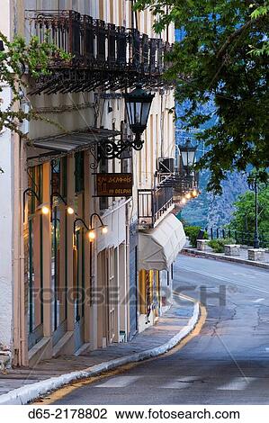 Greece, Central Greece Region, Delphi, street detail. View Large Photo Image Stock Image - Greece, Central Greece Region, Delphi, street detail.. Fotosearch