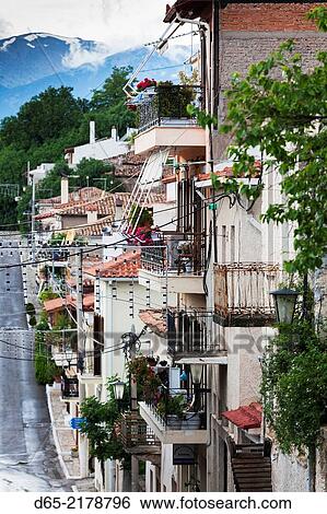 Greece, Central Greece Region, Delphi, street detail. View Large Photo Image Stock Photograph - Greece, Central Greece Region, Delphi, street detail.. Fotosearch