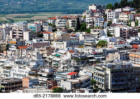 Greece, Central Greece Region, Lamia, elevated town view from the Kastro fortress. View Large Photo Image Stock Photograph - Greece, Central Greece Region, Lamia, elevated town view from the Kastro fortress.. Fotosearch