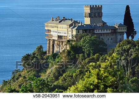 Greece, Chalkidiki, Mount Athos peninsula, listed as World Heritage, Stavronikita monastery. View Large Photo Image Stock Image - Greece, Chalkidiki, Mount Athos peninsula, listed as World Heritage, Stavronikita monastery.. Fotosearch