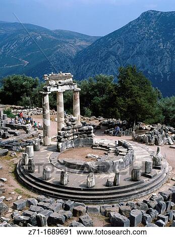 Stock Image - Greece Delphi Sanctuary of Athena Pronaia. Fotosearch