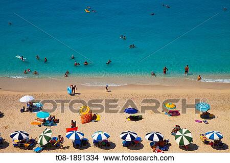 Greece, Ionian, Lefkada, Egremni beach View Large Photo Image Picture - Greece, Ionian, Lefkada, Egremni beach. Fotosearch