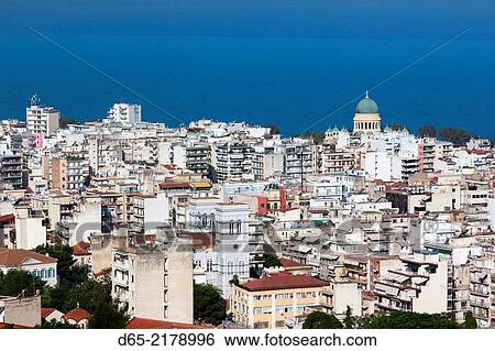 Greece, Peloponese Region, Patra, elevated city view. View Large Photo Image Stock Photograph - Greece, Peloponese Region, Patra, elevated city view.. Fotosearch