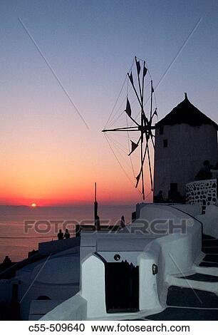 Greece, Santorini, Oia, windmill View Large Photo Image Stock Image - Greece, Santorini, Oia, windmill. Fotosearch