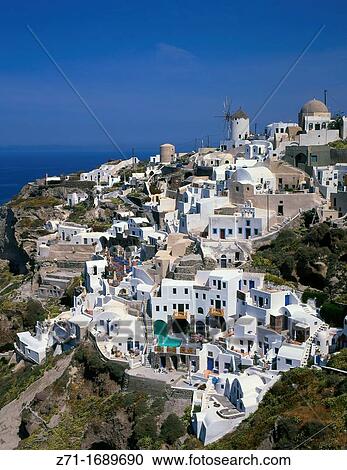 Greece Santorini View Large Photo Image Stock Image - Greece Santorini. Fotosearch