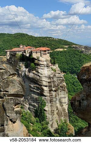 Greece, Thessaly, Meteora, World Heritage Site, Varlaam monastery. View Large Photo Image Picture - Greece, Thessaly, Meteora, World Heritage Site, Varlaam monastery.. Fotosearch