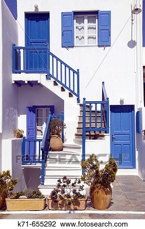 Greek architecture in the town of Hora on the Greek Island of Mykonos, Greece. View Large Photo Image Stock Image - Greek architecture in the town of Hora on the Greek Island of Mykonos, Greece.. Fotosearch