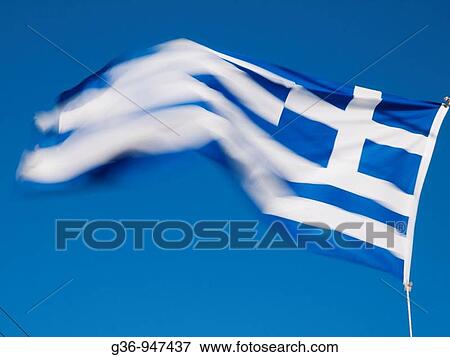 Greek flag, Imerovigli, Santorini, Greece View Large Photo Image Stock Photo - Greek flag, Imerovigli, Santorini, Greece. Fotosearch