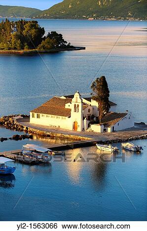 Greek Orthodox Convent of Vlachernas, Kanoni, Peninsula, Corfu Greek Ionian Islands View Large Photo Image Stock Photograph - Greek Orthodox Convent of Vlachernas, Kanoni, Peninsula, Corfu Greek Ionian Islands. Fotosearch
