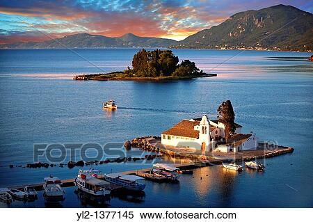 Greek Orthodox Convent of Vlachernas, Kanoni, Peninsula, Corfu Greek Ionian Islands View Large Photo Image Stock Photography - Greek Orthodox Convent of Vlachernas, Kanoni, Peninsula, Corfu Greek Ionian Islands. Fotosearch