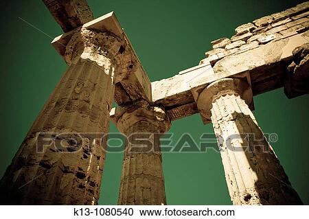 Stock Image - Greek Temple of Selinunte Sicily Italy. Fotosearch