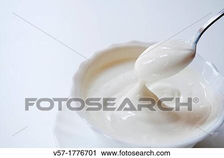 Greek yoghurt. Close view. View Large Photo Image Stock Image - Greek yoghurt. Close view.. Fotosearch