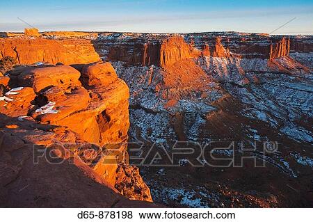 Green River Overlook at sunset in winter, Canyonlands National Park, Moab, Utah, USA View Large Photo Image Stock Photo - Green River Overlook at sunset in winter, Canyonlands National Park, Moab, Utah, USA. Fotosearch