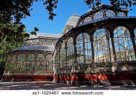 greenhouse, Crystal Palace, Retiro's Park, Madrid, Spain. View Large Photo Image Stock Photo - greenhouse, Crystal Palace, Retiro's Park, Madrid, Spain.. Fotosearch