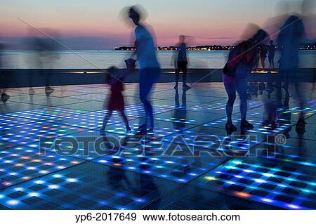 Greeting to the sun at dusk, Zadar, Croatia. View Large Photo Image Stock Photo - Greeting to the sun at dusk, Zadar, Croatia.. Fotosearch