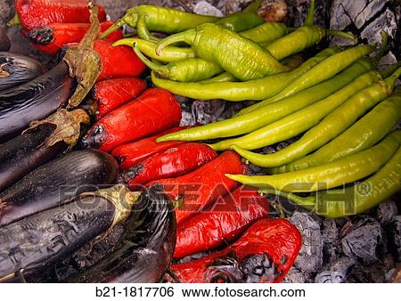 Grilled vegetables: eggplants, tomatoes and pepper fruits, Turkey View Large Photo Image Stock Photograph - Grilled vegetables: eggplants, tomatoes and pepper fruits, Turkey. Fotosearch