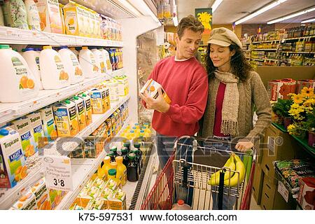 Stock Image - Grocery shopping. Fotosearch