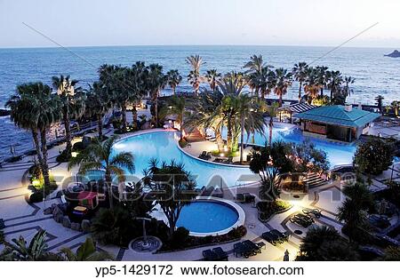 Grounds of Royal Savoy Hotel Funchal Madeira at dusk View Large Photo Image Stock Image - Grounds of Royal Savoy Hotel Funchal Madeira at dusk. Fotosearch