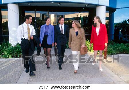 Group of business people outside office building View Large Photo Image Stock Photo - Group of business people outside office building. Fotosearch