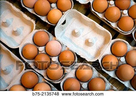 Group of eggs in egg cartons View Large Photo Image Stock Photo - Group of eggs in egg cartons. Fotosearch