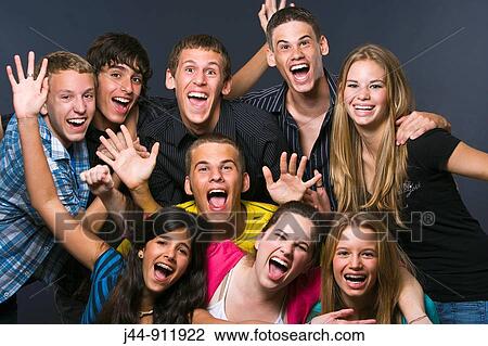 Group of teenagers, smiling, portrait View Large Photo Image Stock Image - Group of teenagers, smiling, portrait. Fotosearch