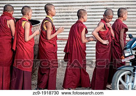 Group of Tibetan Buddhist monks Bodhgaya, India View Large Photo Image Stock Image - Group of Tibetan Buddhist monks Bodhgaya, India. Fotosearch