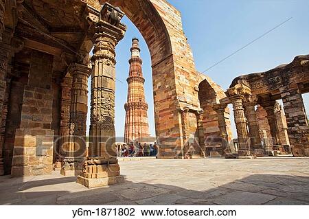 Group of tourists at Qutub Minar, Delhi, India View Large Photo Image Stock Image - Group of tourists at Qutub Minar, Delhi, India. Fotosearch