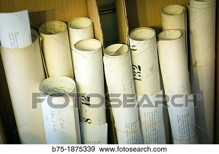 group rolled plans and documents and sorted View Large Photo Image Stock Photo - group rolled plans and documents and sorted. Fotosearch