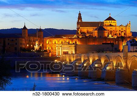Guadalquivir river, Roman bridge and mosque-cathedral at Dusk C? rdoba Andalusia Spain. View Large Photo Image Stock Image - Guadalquivir river, Roman bridge and mosque-cathedral at Dusk C? rdoba Andalusia Spain.. Fotosearch
