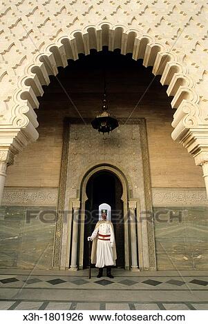 guard of Mausoleum of Mohammed V, Rabat, Morocco, North Africa View Large Photo Image Stock Photograph - guard of Mausoleum of Mohammed V, Rabat, Morocco, North Africa. Fotosearch