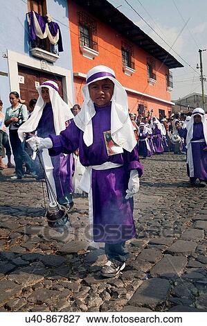 Guatemala, Antigua, Holy week, Boy in procession (MR) View Large Photo Image Stock Photo - Guatemala, Antigua, Holy week, Boy in procession (MR). Fotosearch