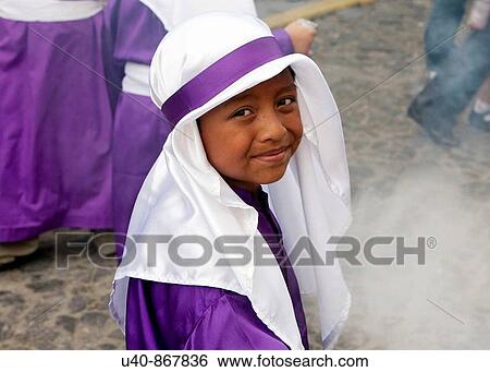 Guatemala, Antigua, Holy week, Boy in procession (MR) View Large Photo Image Stock Photograph - Guatemala, Antigua, Holy week, Boy in procession (MR). Fotosearch