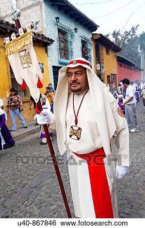 Guatemala, Antigua, Holy week, Man in procession (MR) View Large Photo Image Stock Photograph - Guatemala, Antigua, Holy week, Man in procession (MR). Fotosearch