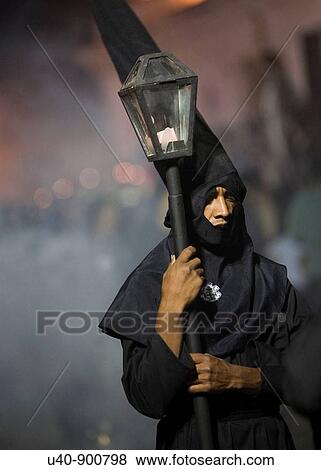 Stock Photo - Guatemala, Antigua, Holy week Procession, Good Friday, night. Fotosearch