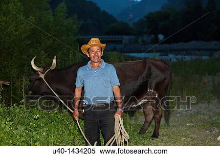 Guatemala, Huehuetenango, San Gaspar Ixchil, man with bull View Large Photo Image Stock Photography - Guatemala, Huehuetenango, San Gaspar Ixchil, man with bull. Fotosearch