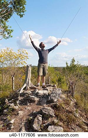 Stock Photograph - Guatemala, Peten, El Mirador Basin, on top of Templo de los monos. Fotosearch