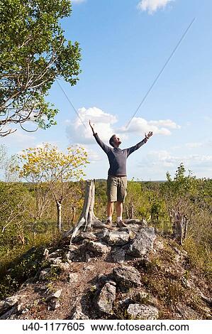 Guatemala, Peten, El Mirador Basin, on top of Templo de los monos View Large Photo Image Stock Photography - Guatemala, Peten, El Mirador Basin, on top of Templo de los monos. Fotosearch