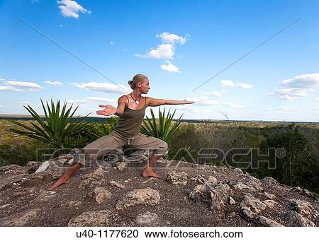 Guatemala, Peten, El Mirador Basin, woman doing Tai-Chi on top of temple View Large Photo Image Stock Image - Guatemala, Peten, El Mirador Basin, woman doing Tai-Chi on top of temple. Fotosearch