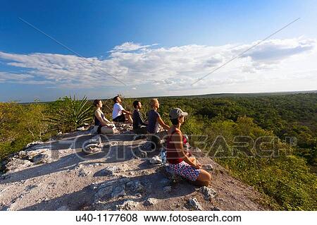 Stock Photo - Guatemala, Peten, El Mirador Basin, meditation, Templo de los monos. Fotosearch