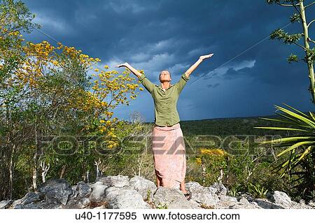 Guatemala, Peten, El Mirador basin, Woman on top of Temple Los Monos View Large Photo Image Stock Photography - Guatemala, Peten, El Mirador basin, Woman on top of Temple Los Monos. Fotosearch