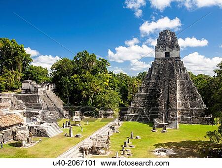 Guatemala, Tikal, Temple of the Jaguar. View Large Photo Image Stock Image - Guatemala, Tikal, Temple of the Jaguar.. Fotosearch