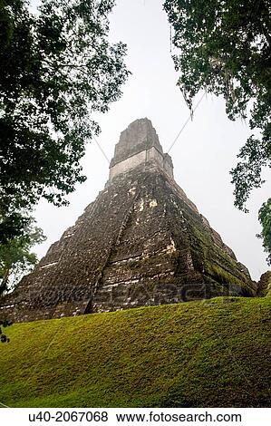 Guatemala, Tikal, Templo 1, Gran Jaguar. View Large Photo Image Stock Photo - Guatemala, Tikal, Templo 1, Gran Jaguar.. Fotosearch